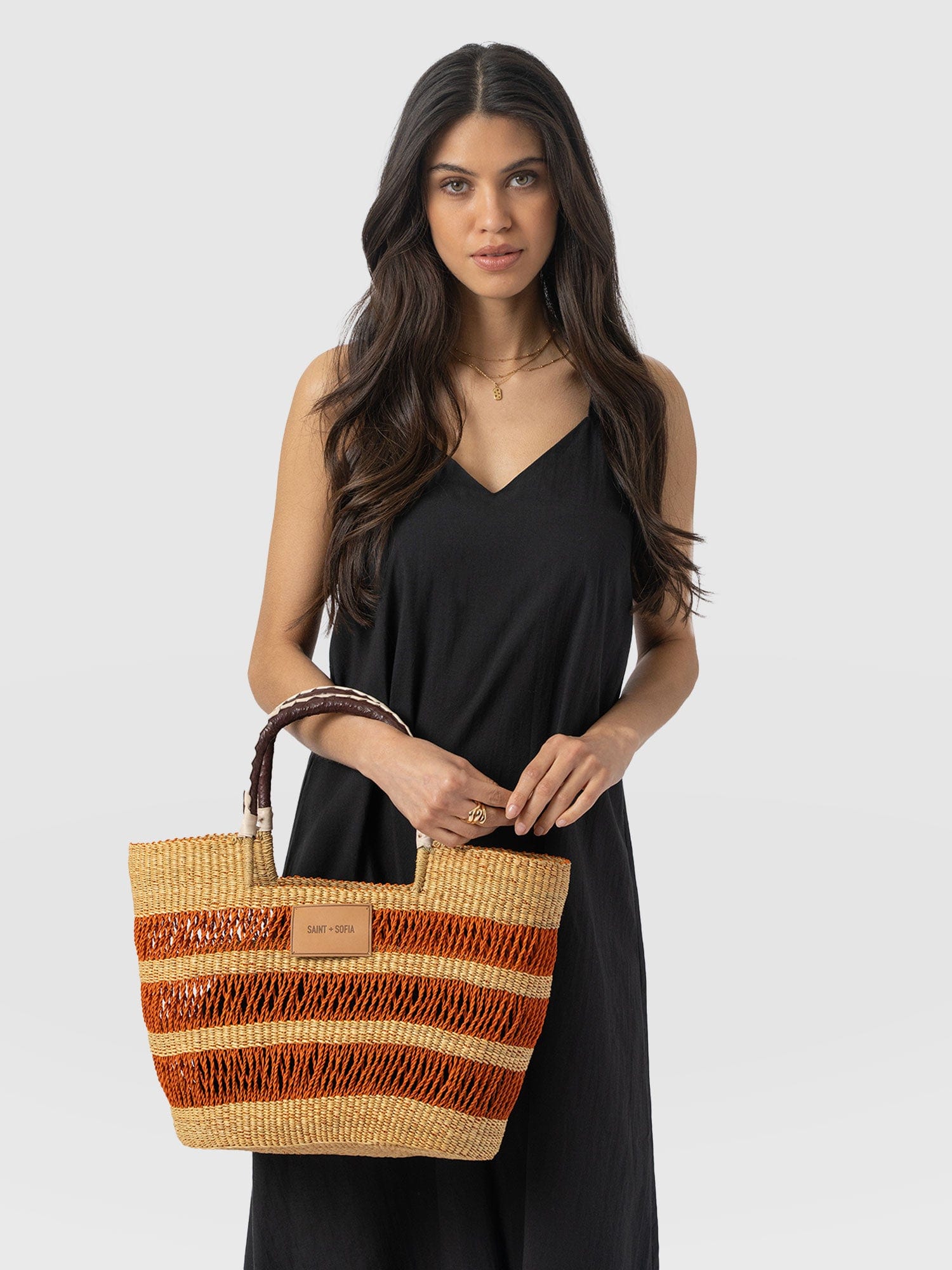 Simone Basket Bag - Orange - Women's Handbags | Saint + Sofia® EU